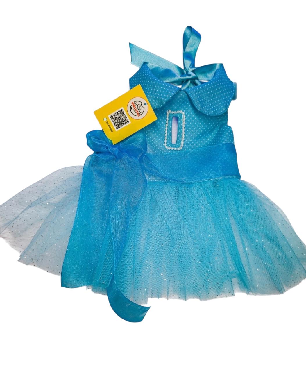 Vestido Azul Princesa para Mascotas