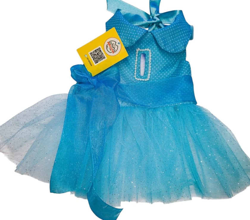 Vestido Azul Princesa para Mascotas