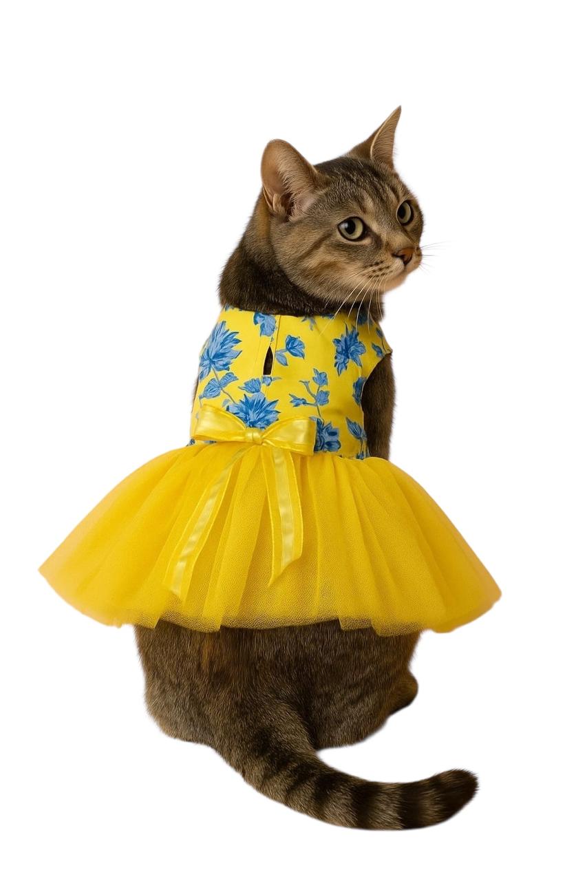 VESTIDO AMARILLO CON FLORES