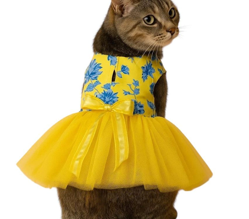 VESTIDO AMARILLO CON FLORES