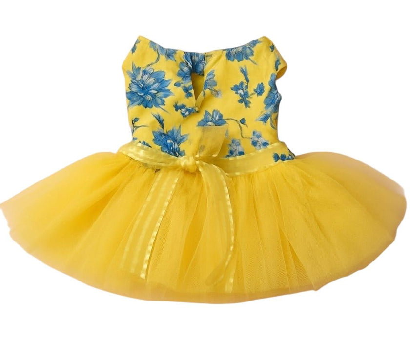 VESTIDO AMARILLO CON FLORES