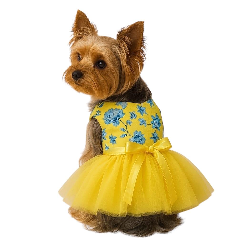VESTIDO AMARILLO CON FLORES